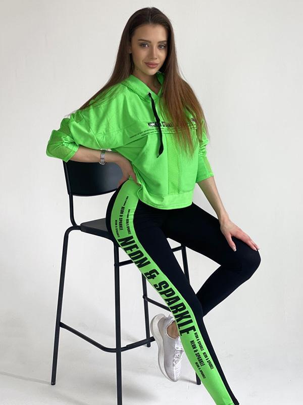 Iridescent Patchwork Mesh Hoodies&Leggings Suits product image