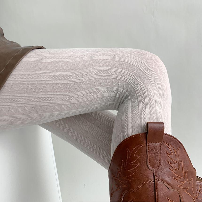 Plain Jacquard Tights Product Image