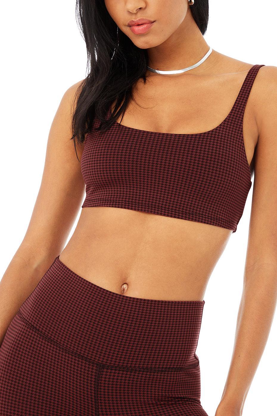 Micro Houndstooth Bra - Cranberry/Black Female Product Image