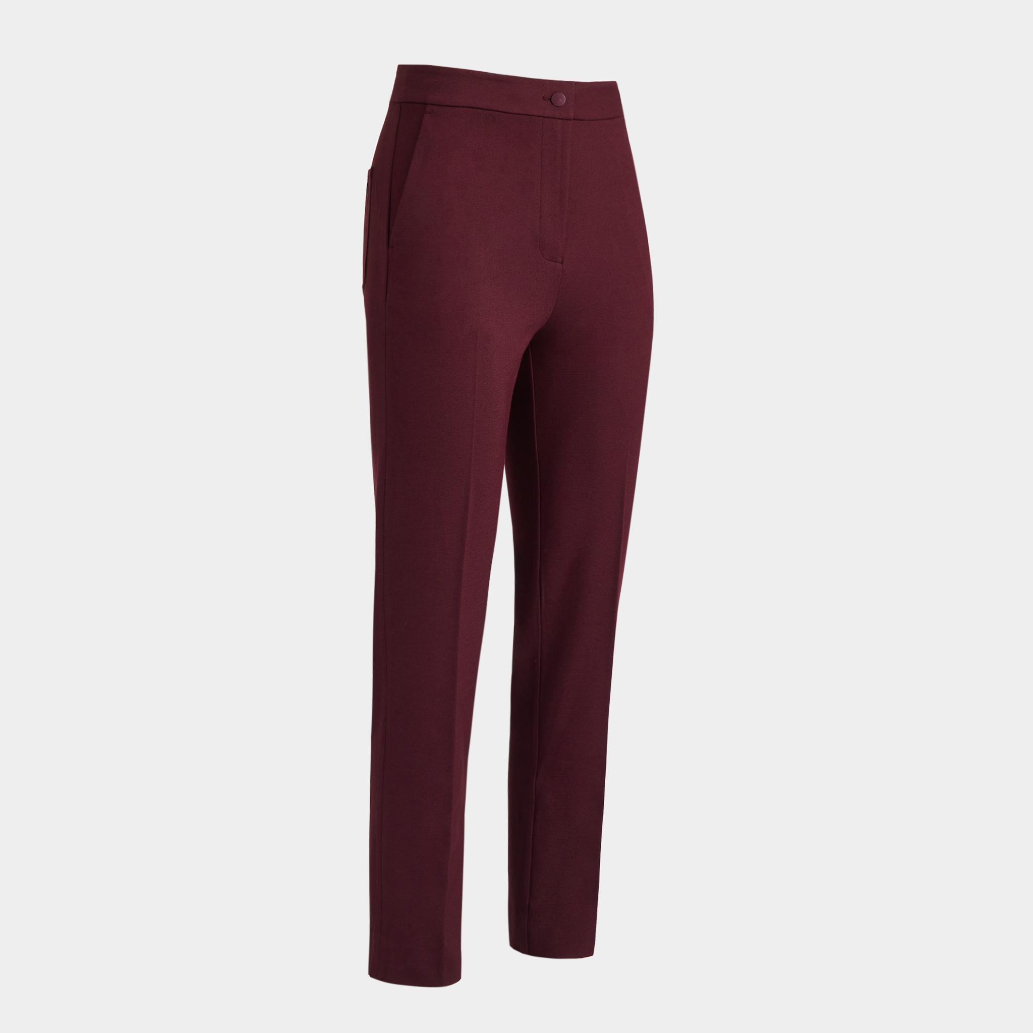 DOUBLE KNIT CIGARETTE LEG HIGH RISE STRETCH TROUSER product image