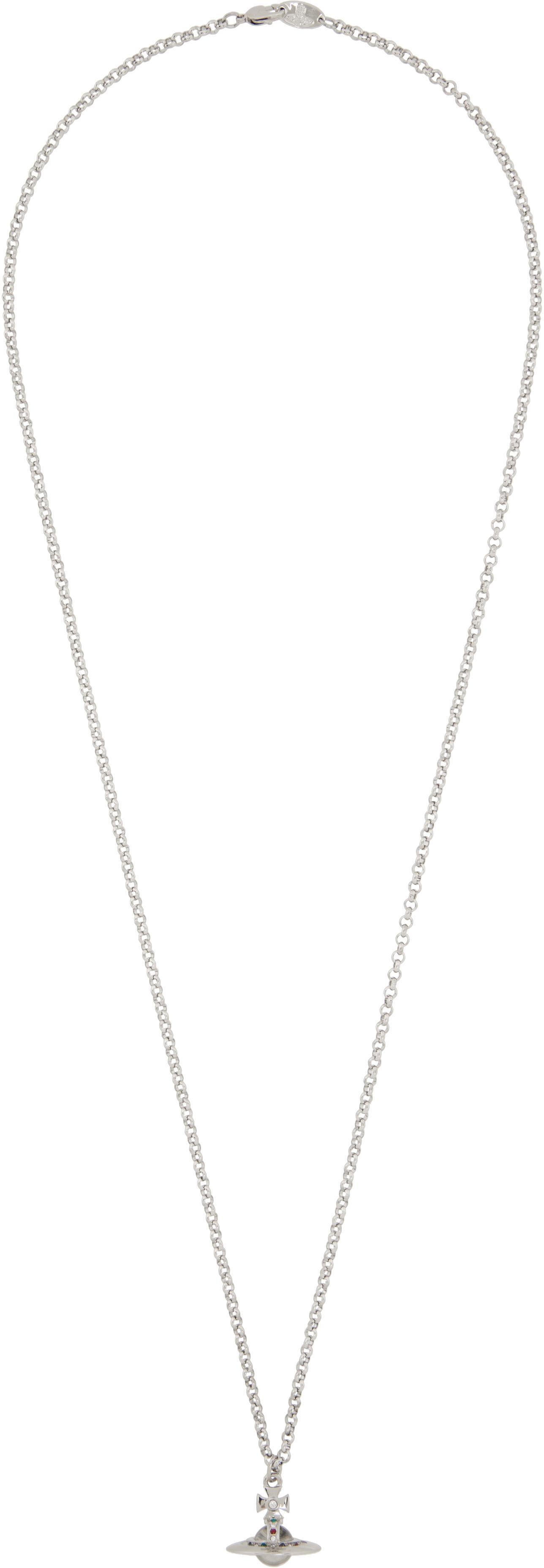 VIVIENNE WESTWOOD Silver New Tiny Orb Pendant Necklace In Metallic Product Image