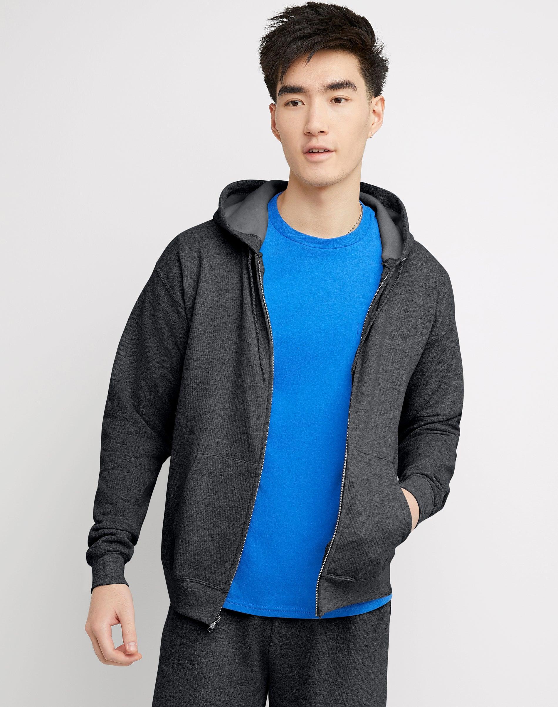 Mens Hanes EcoSmart Fleece Full-Zip Hooded Jacket Product Image