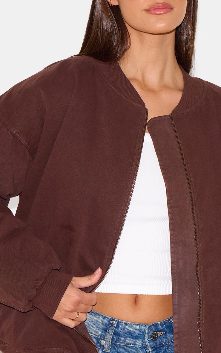  Chocolate Classic Oversized Bomber Jacket Product Image