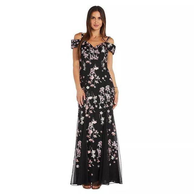 Womens R&M Richards Floral Off-The-Shoulder Empire Waist Mermaid Skirt Maxi Dress Product Image