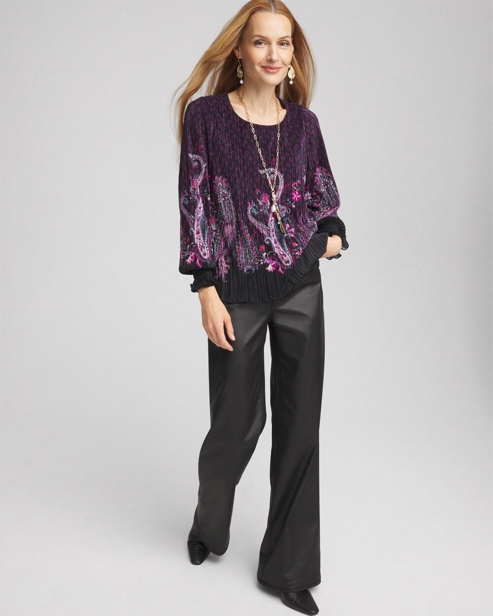 Paisley Crinkle Long Sleeve Top Product Image