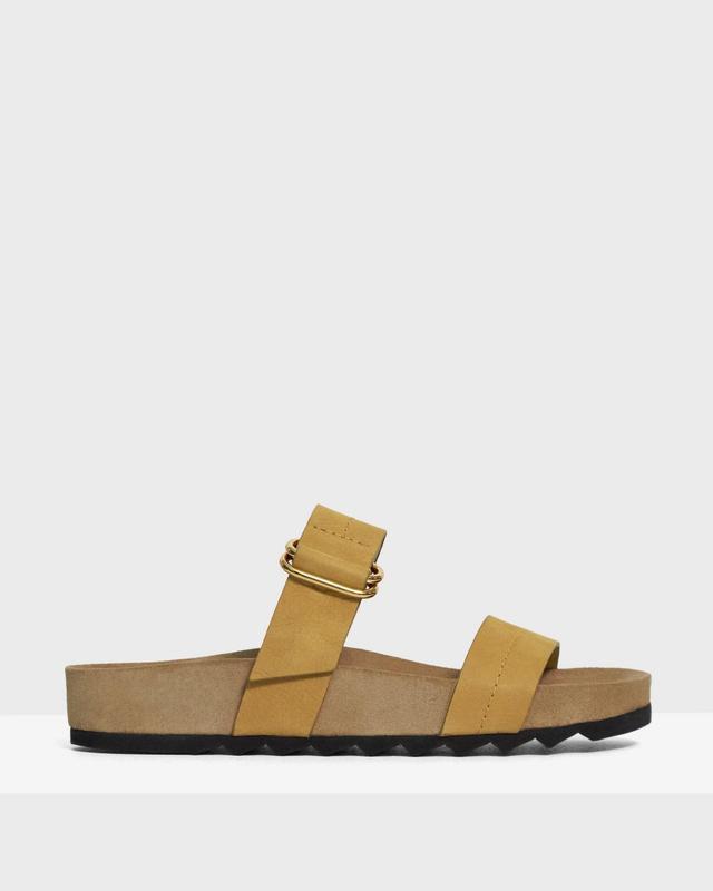 Buckled Slide Sandal in Nubuck Leather Product Image