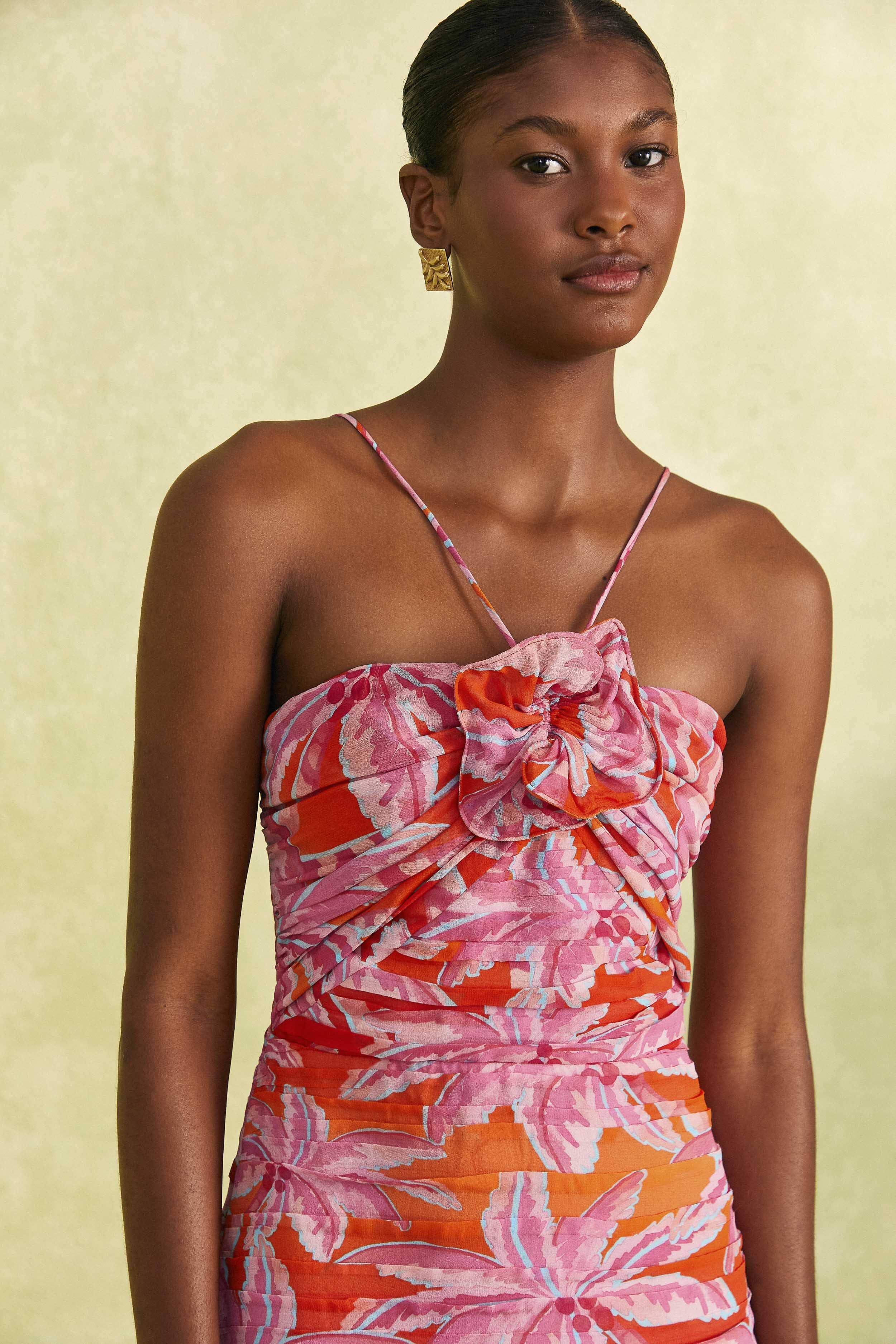 Red Coconut Tree Mini Dress Product Image