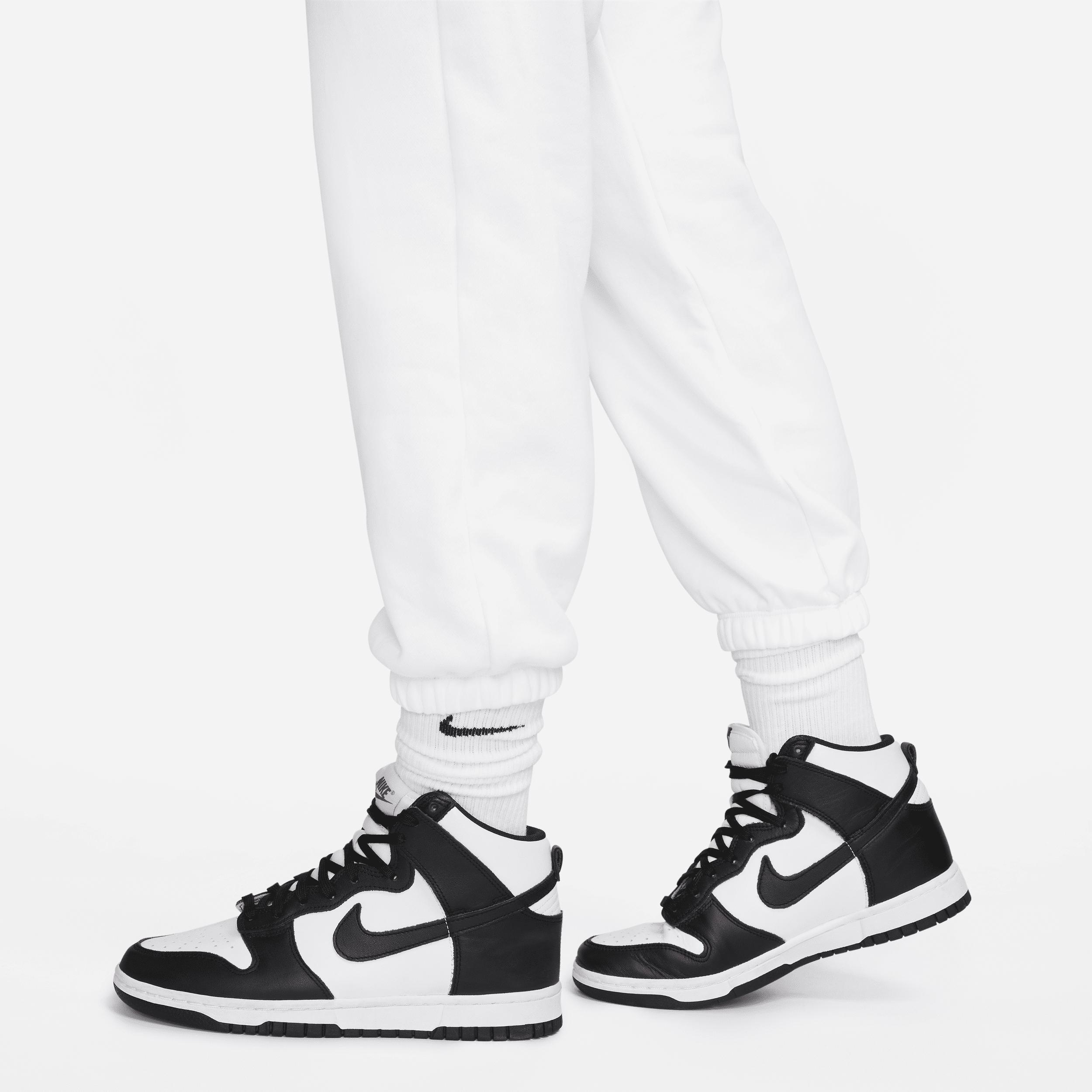 Nike Womens Nike NSW Club Fleece MR Cargo Pants - Womens White/Black Product Image