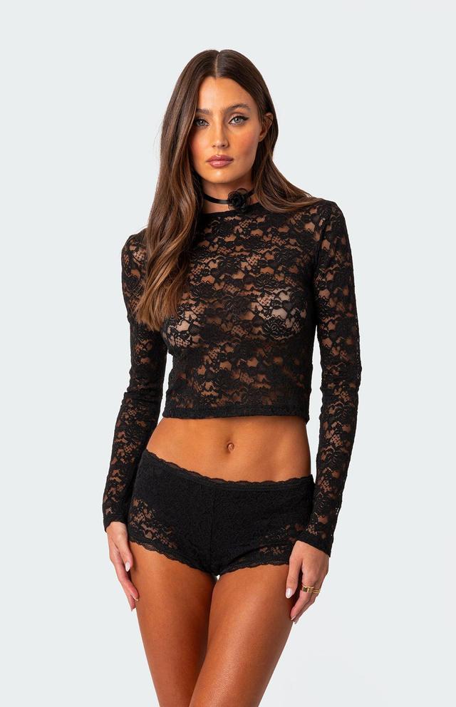 Edikted Women's Estella Sheer Lace Top Product Image