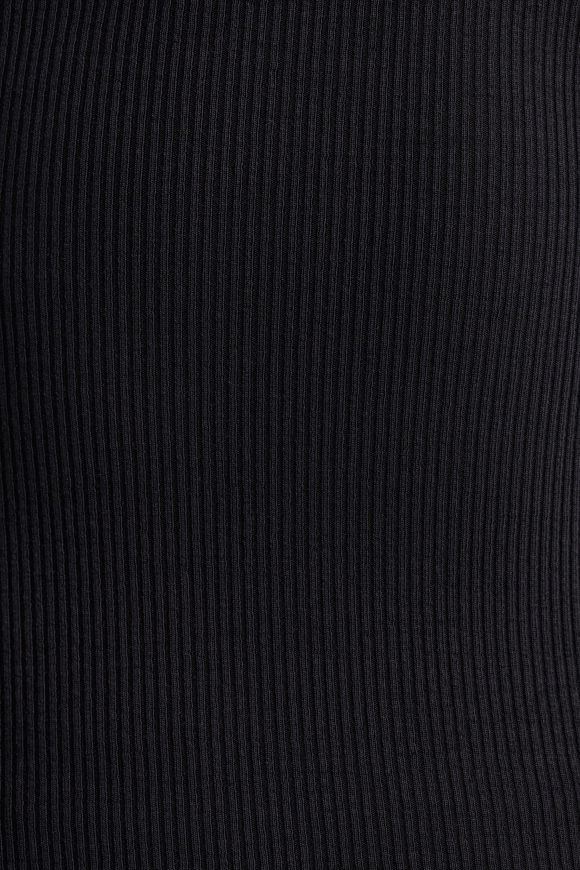 Ribbed Modal Crew Neck Top in Black Product Image