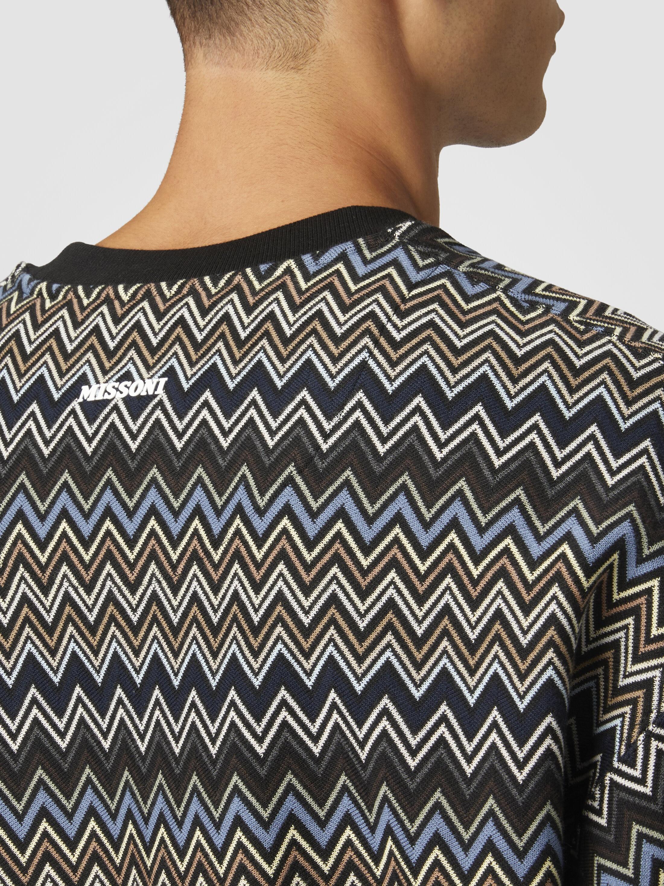 Zig zag cotton crewneck sweatshirt Product Image