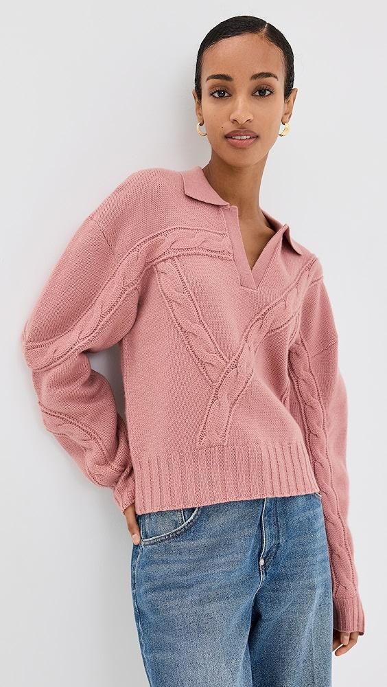 Prabal Gurung Cable Polo Sweater | Shopbop Product Image