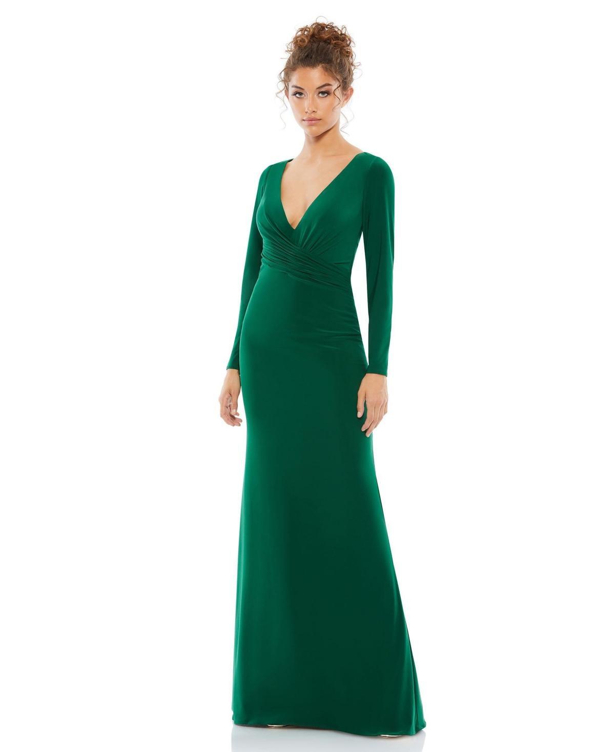 Womens Ieena Jersey Wrap A-Line Gown Product Image