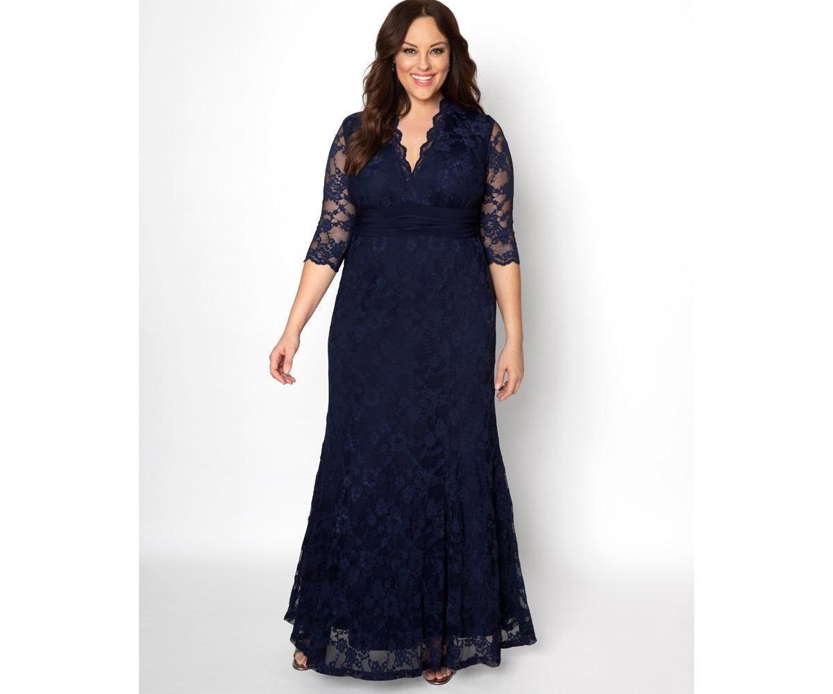 Womens Plus Size Screen Siren Lace Evening Gown Product Image