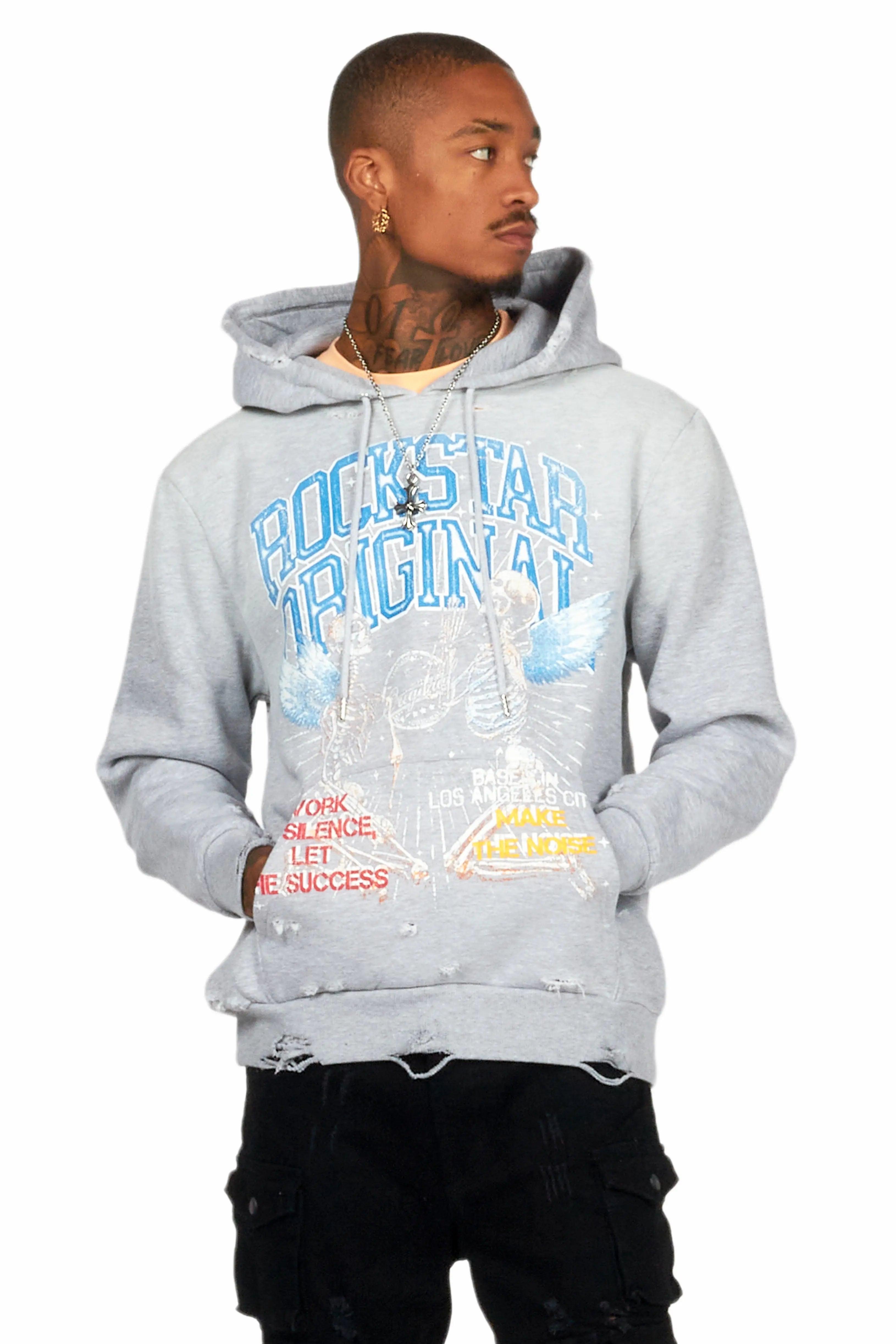 Chloe Heather Grey Graphic Hoodie Male Product Image