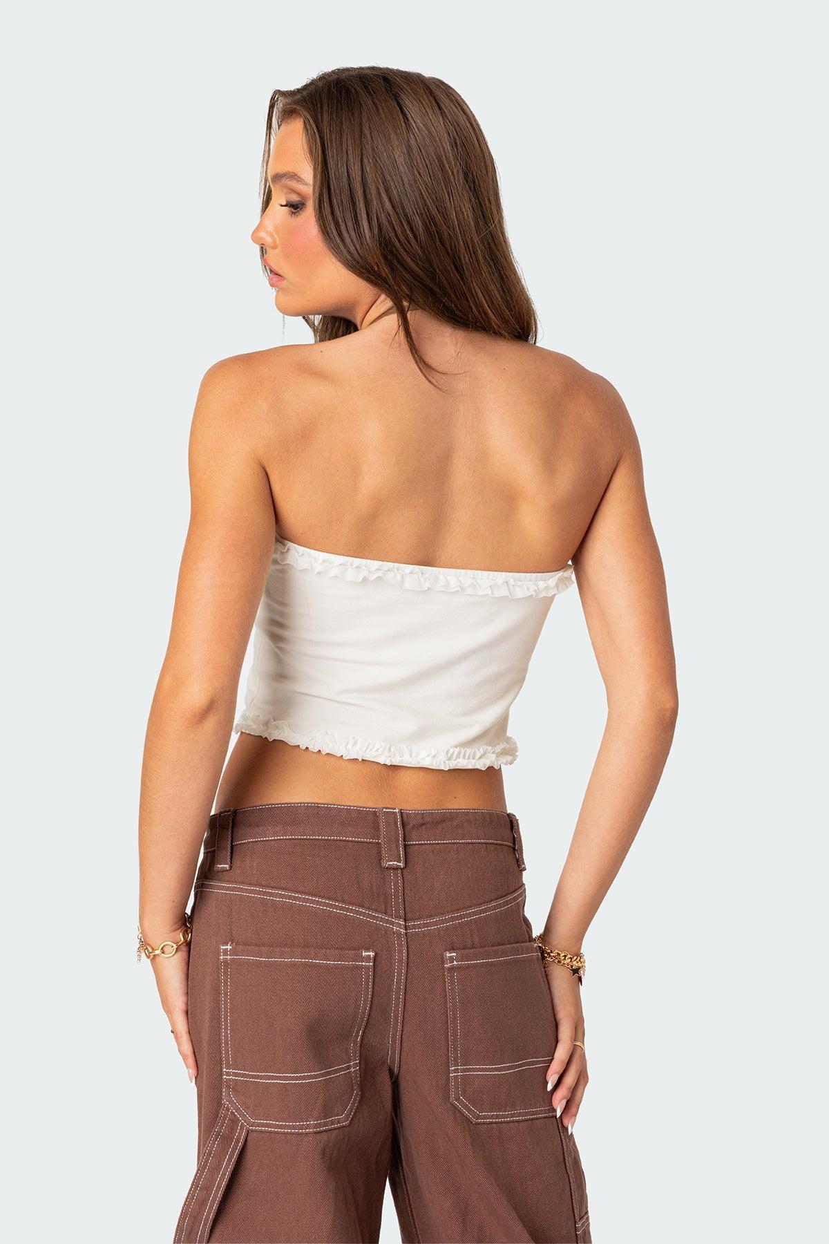 Ruffled Hem Tube Top Product Image