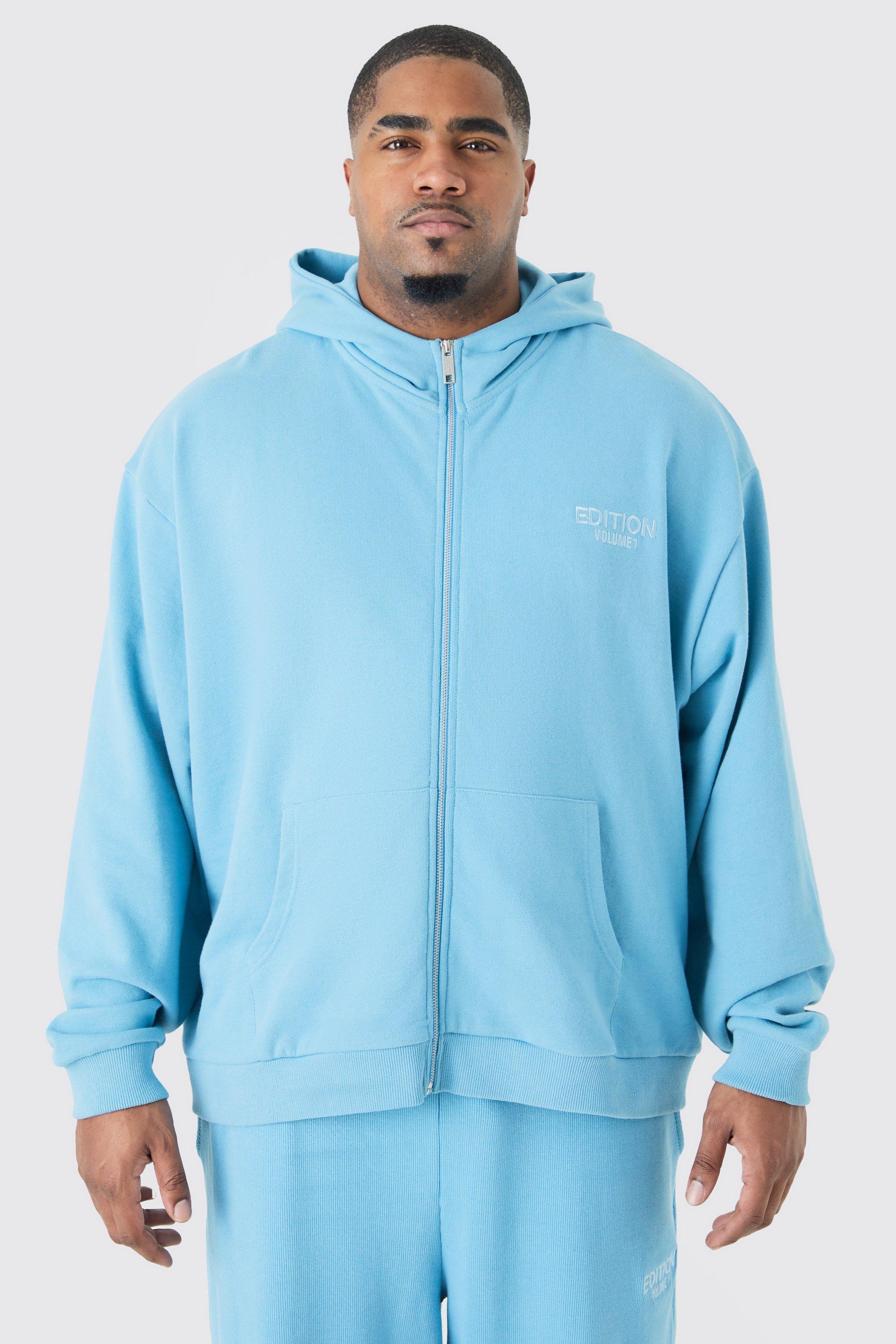 Plus EDITION Oversized Heavyweight Zip Thru Hoodie | boohooMAN USA Product Image