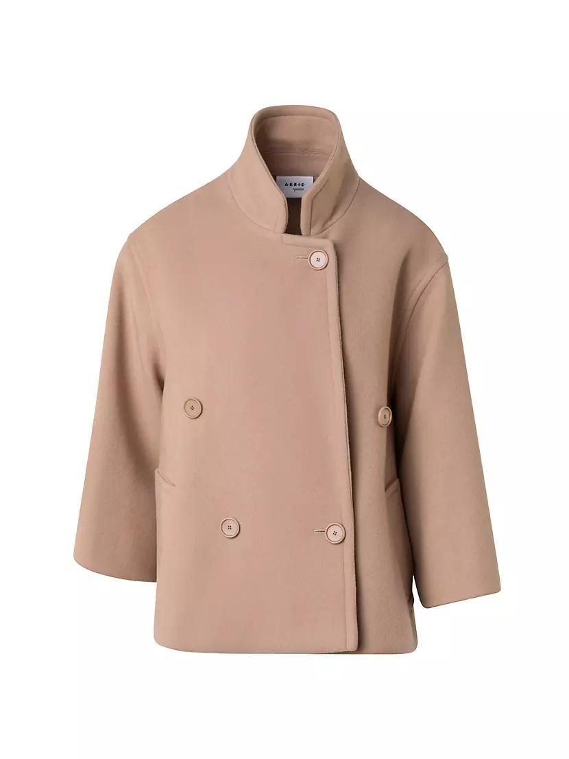 Womens Wool Double-Breasted Car Coat Product Image