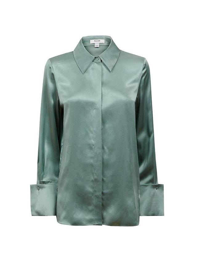 Womens Haley Silk Button-Front Blouse Product Image