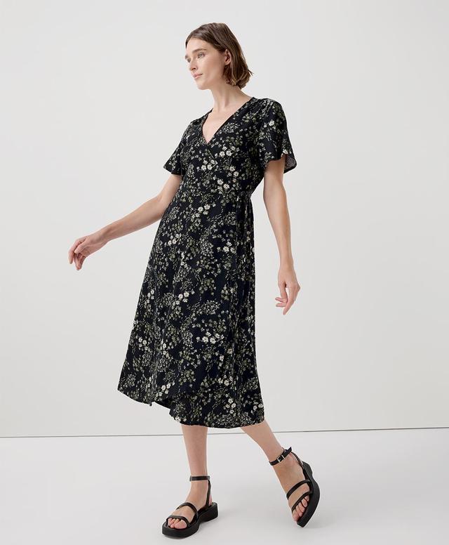 Womens Cafe Crepe Wrap Dress XL Product Image