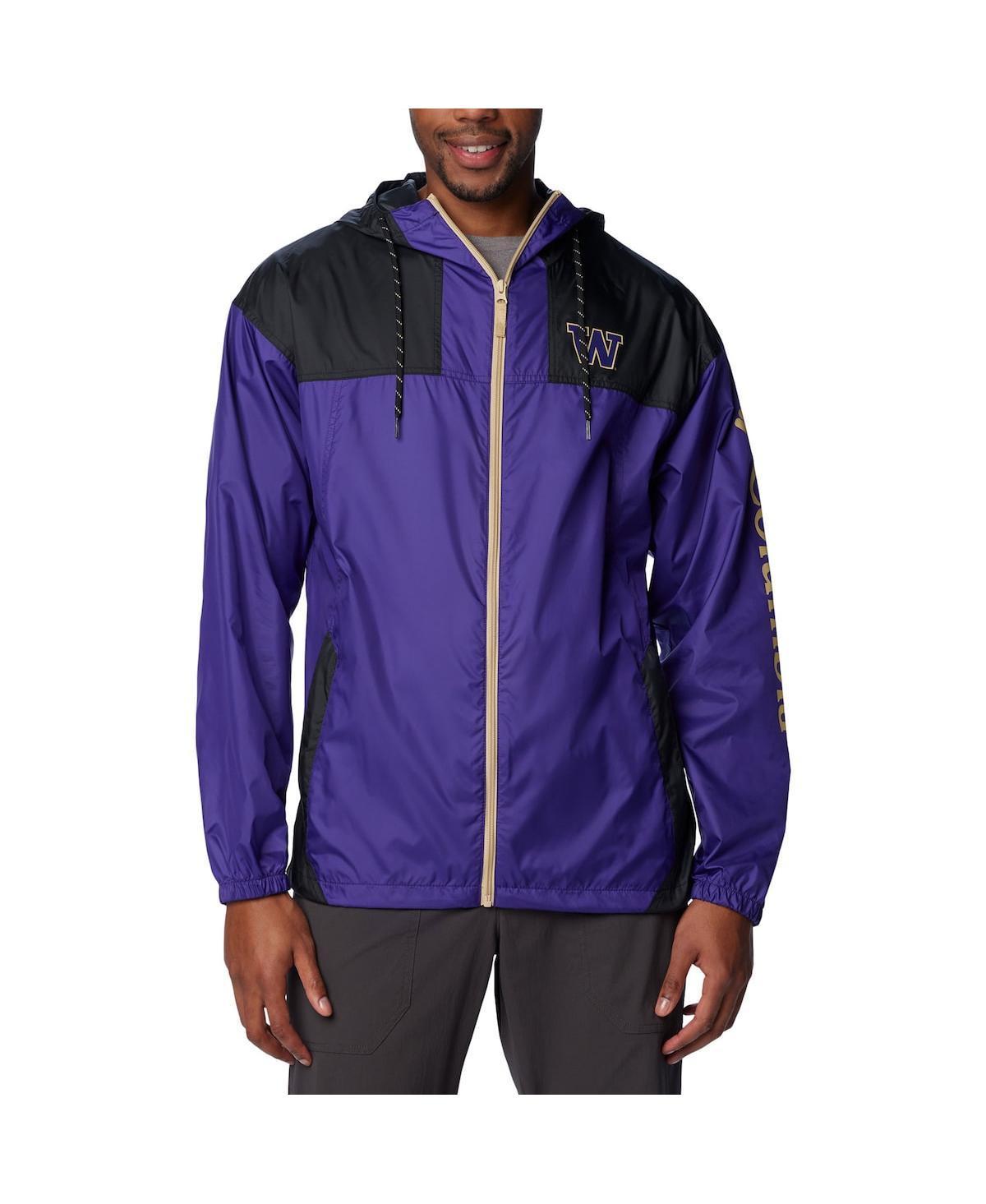 Mens Columbia Washington Huskies Flash Challenger Omni-Shade Full-Zip Windbreaker Hoodie Jacket Product Image