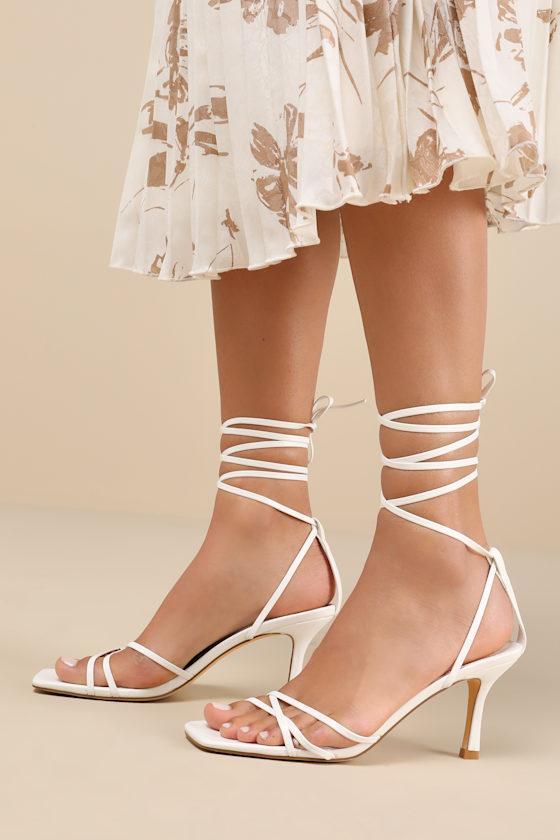 Lawrance White Lace-Up High Heel Sandals product image