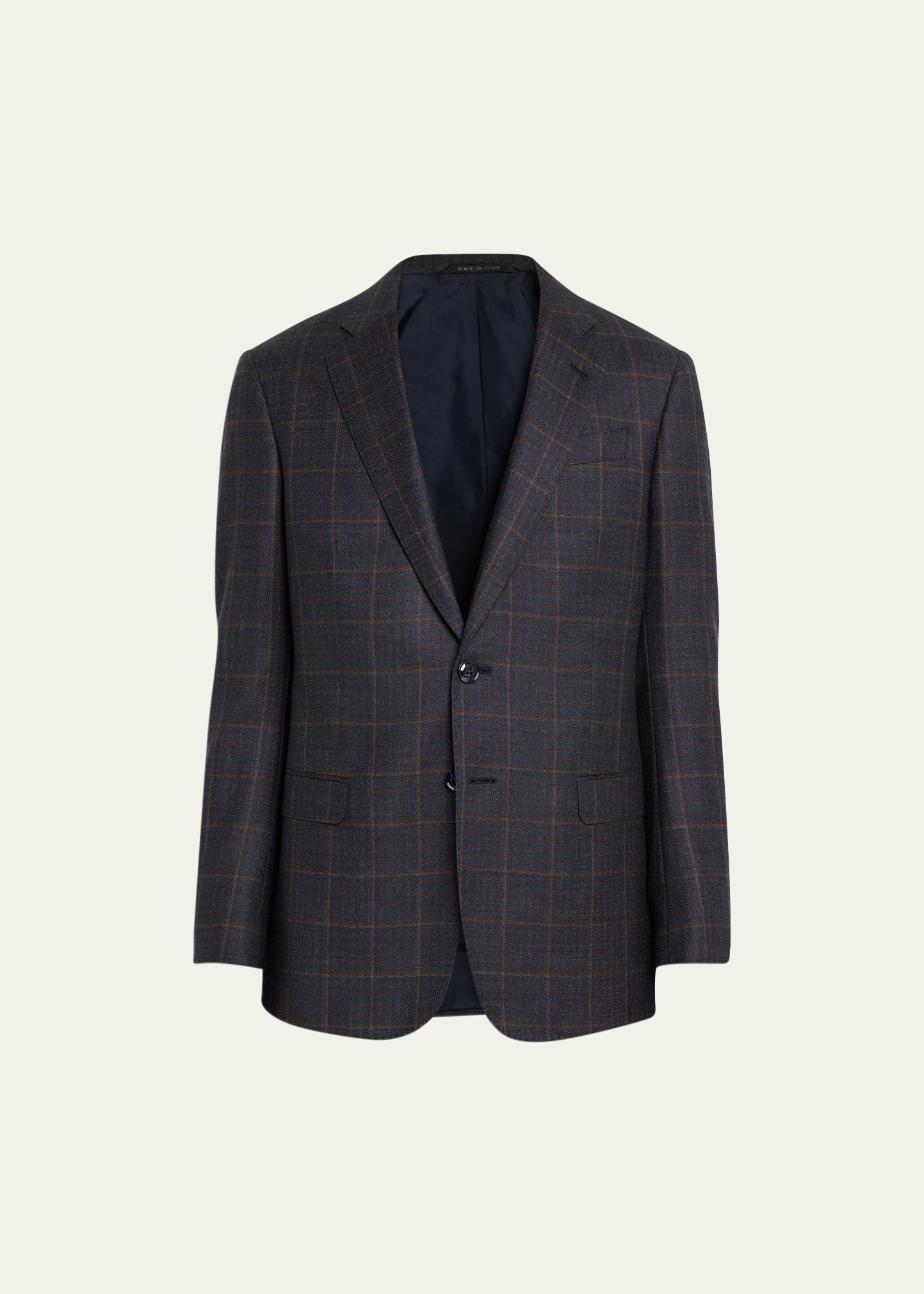 Mens Plaid Wool-Cashmere Blazer Product Image