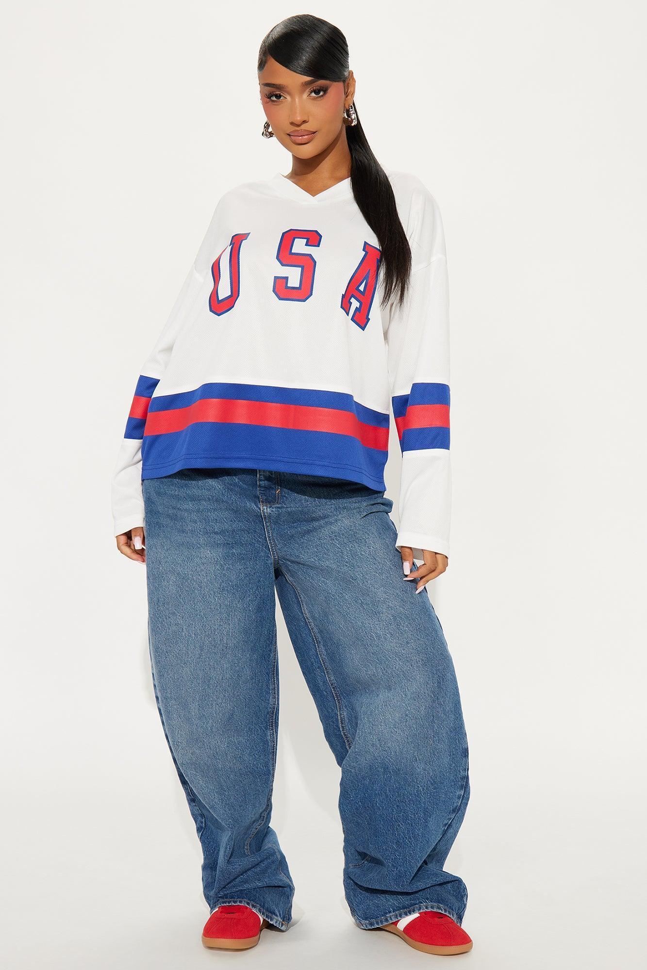 American Made Oversized Jersey - White/combo Product Image