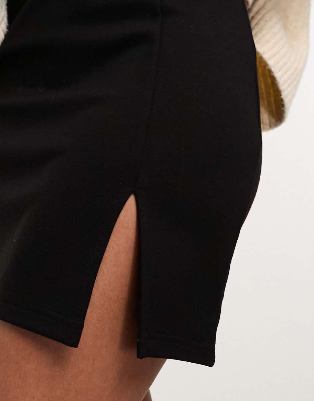 ASOS DESIGN ponte split hem mini skirt Product Image