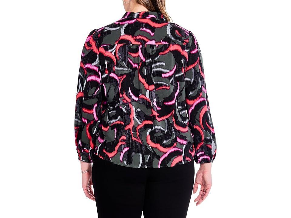 NIC+ZOE Plus Size Neon Doodle Live in Shirt Multi) Women's Clothing Product Image