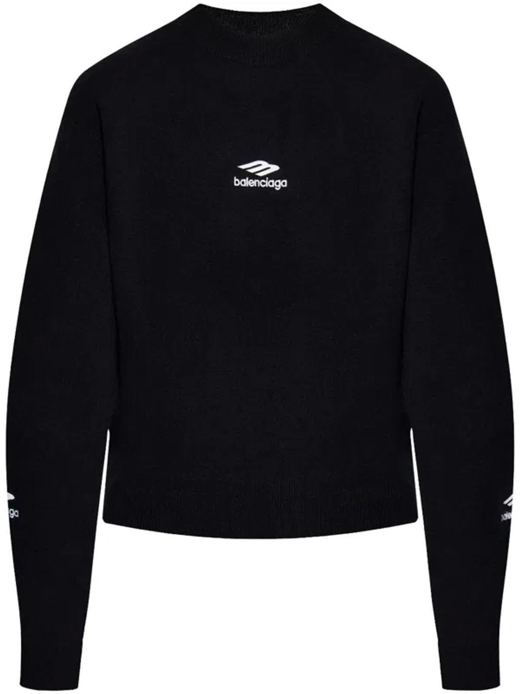 BALENCIAGA Pullover Girocollo Ski In Lana In Black Product Image