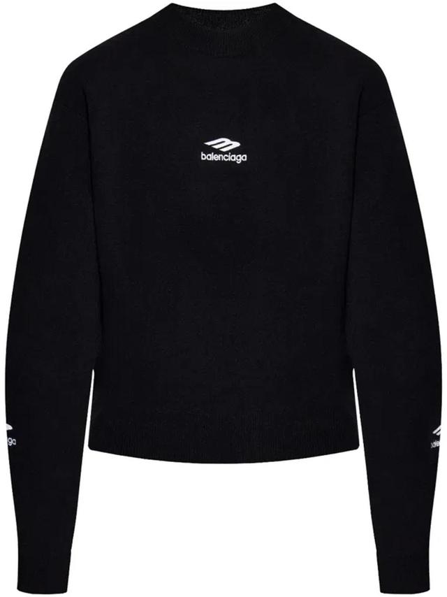 BALENCIAGA Pullover Girocollo Ski In Lana In Black Product Image