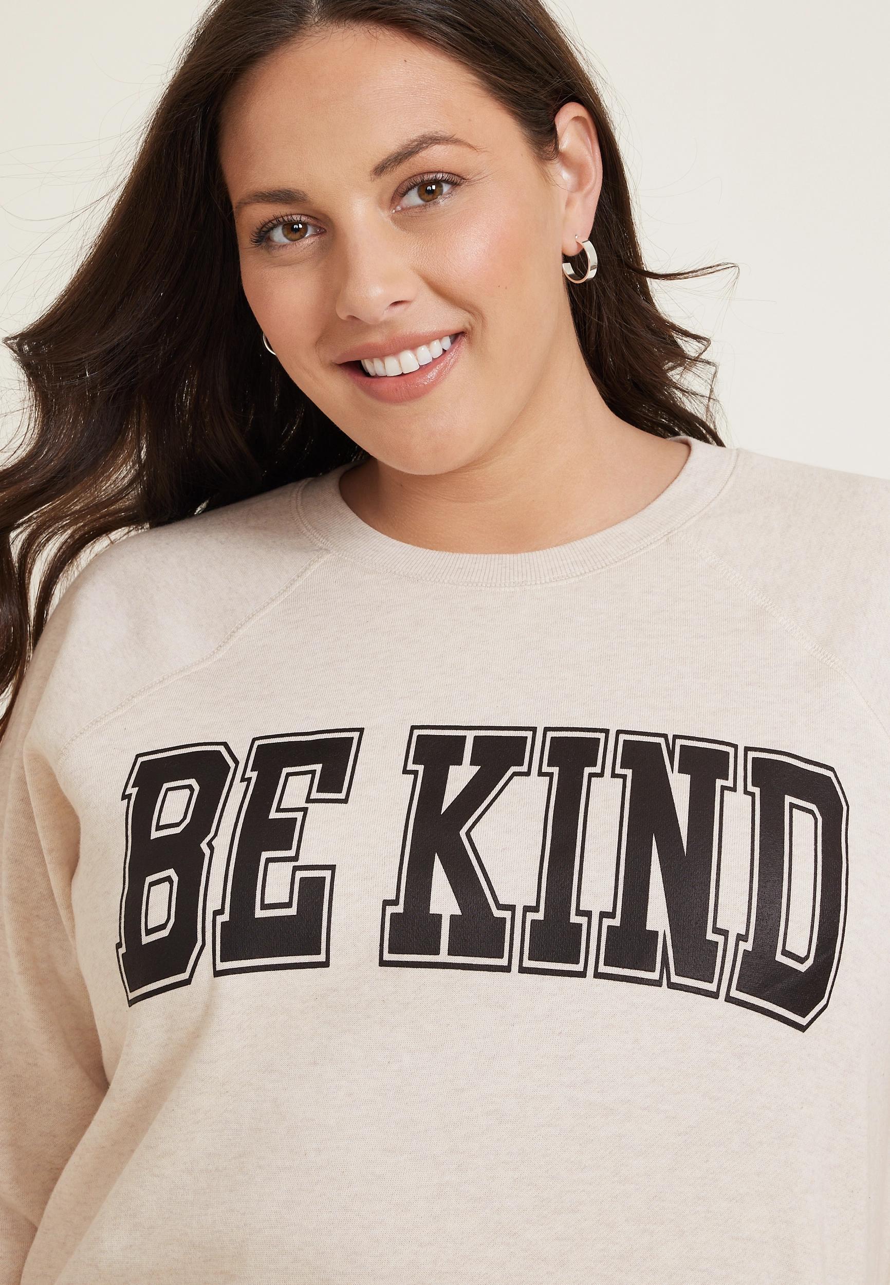 Maurices Plus Size Womens Be Kind Sweatshirt Beige Size 4X Product Image