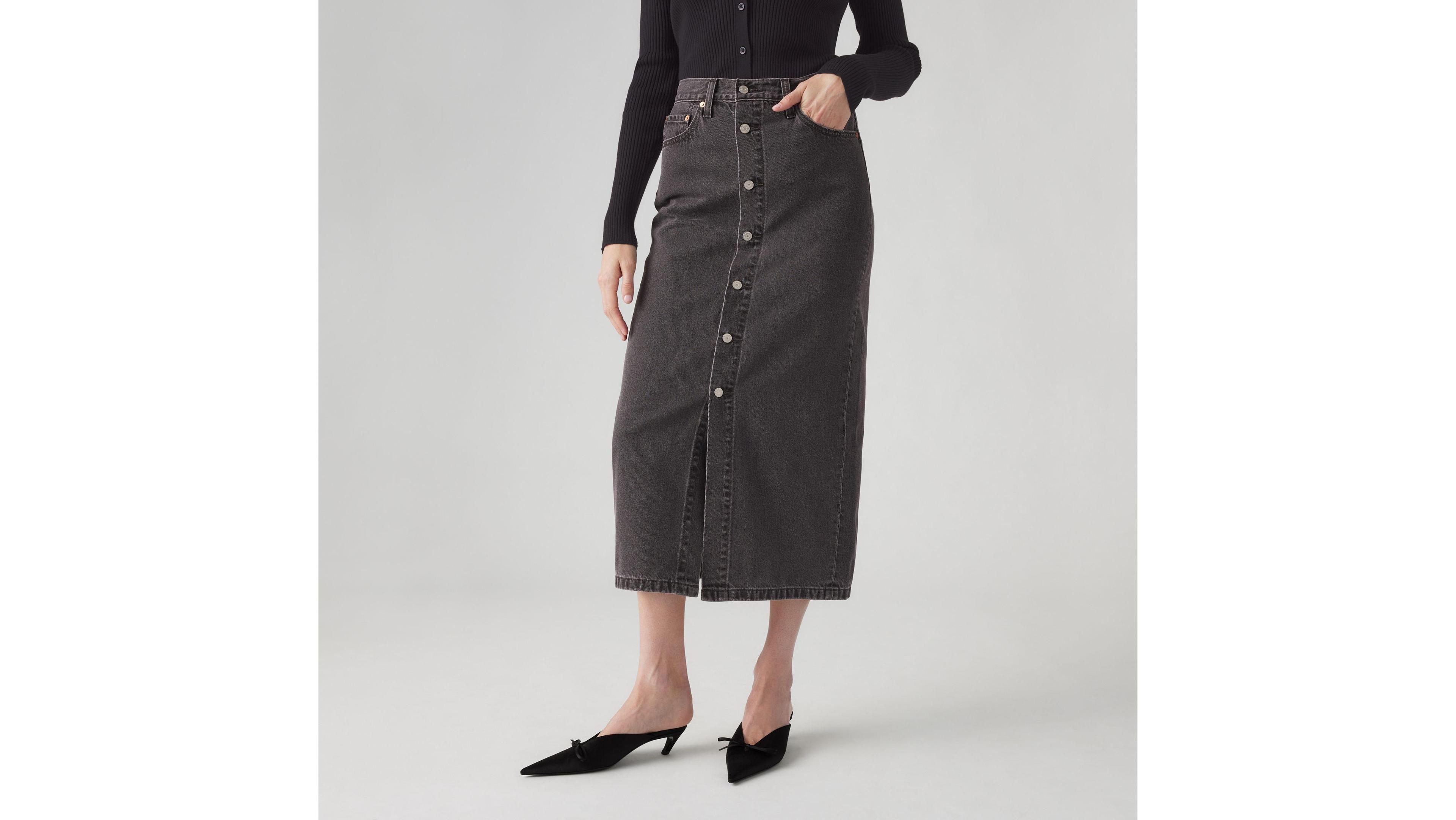 Button Midi Skirt Product Image