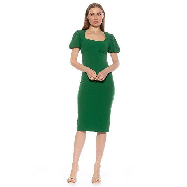 Womens ALEXIA ADMOR Shiloh Round Neck Short Sleeve Midi Sheath Dress Product Image