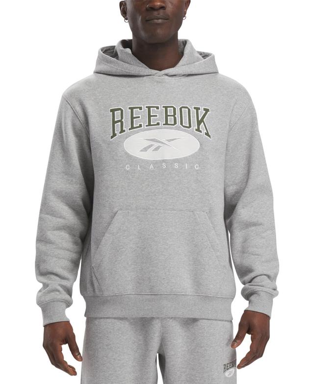 Reebok Mens Archive Essentials Regular-Fit Embroidered Logo Fleece Hoodie Product Image