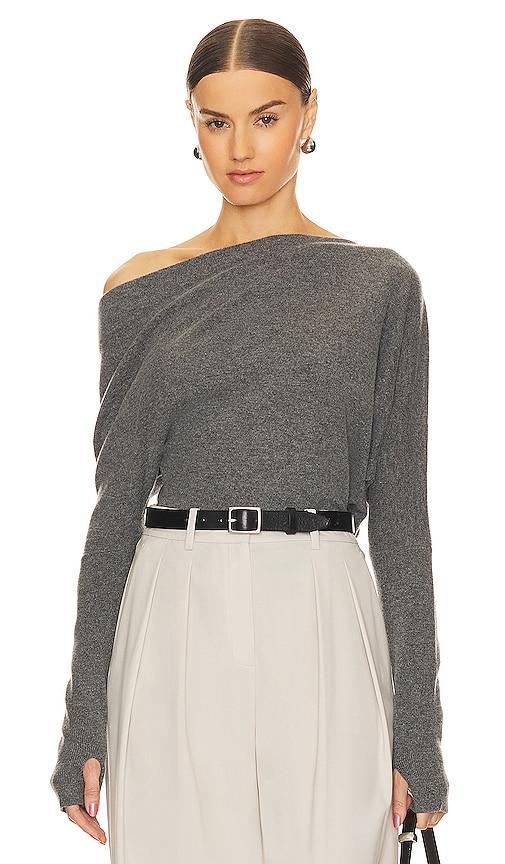 Enza Costa Souch Sweater in Heather Grey - Grey. Size L (also in ). Product Image