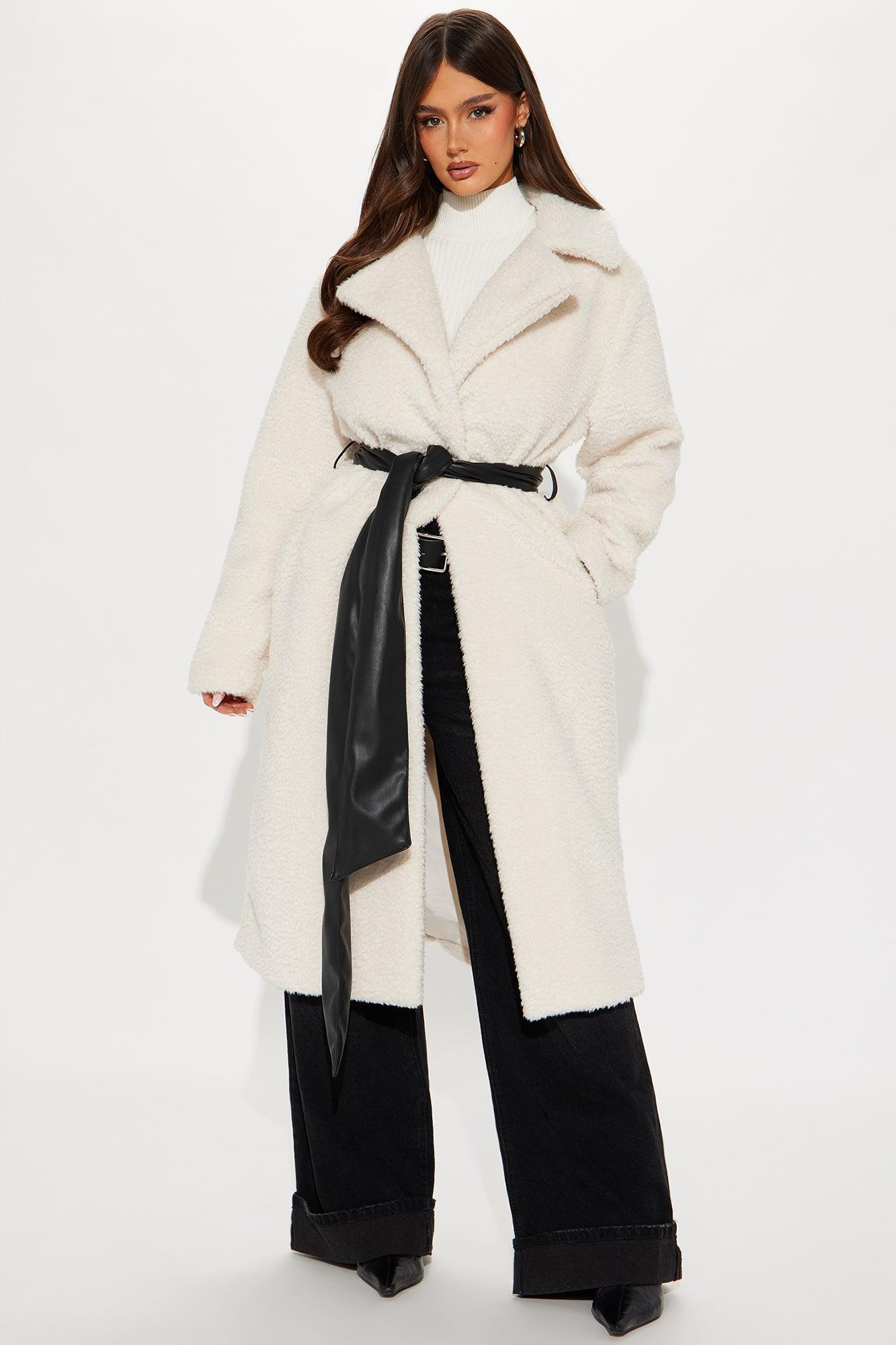 Chiara Faux Fur Trench - Cream Product Image