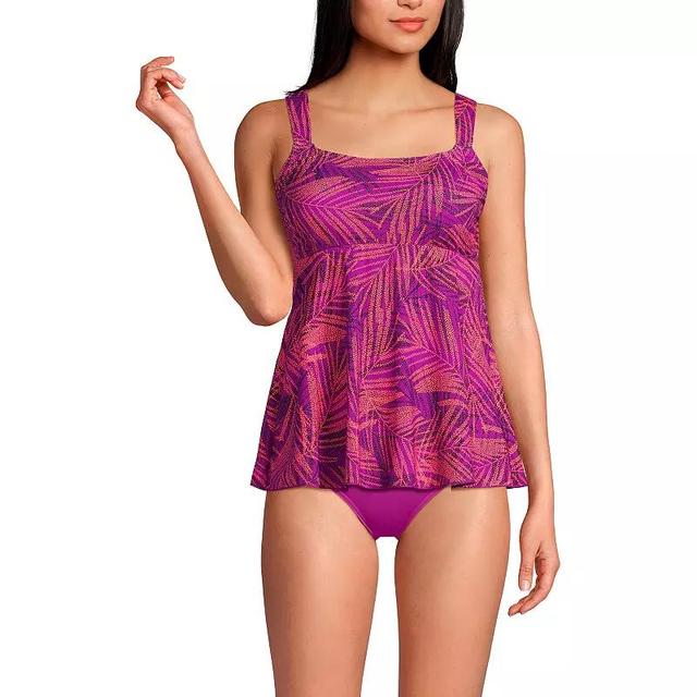 Petite Lands End Comfort Flutter Scoop Neck Tankini Swim Top, Womens Product Image