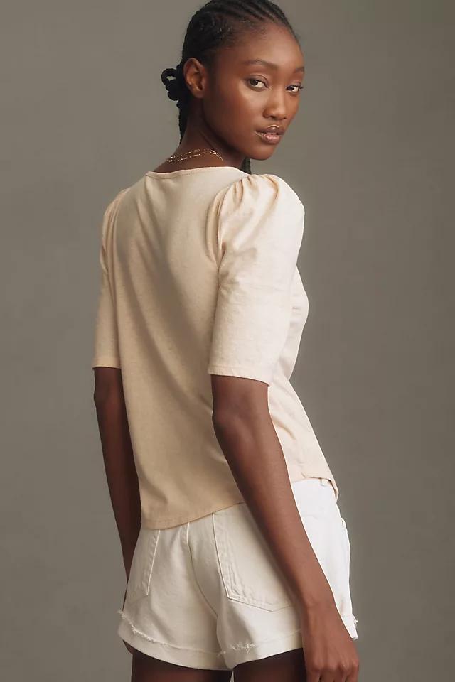 By Anthropologie Puff-Sleeve Henley Top Product Image