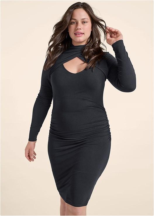 Mock-Neck Casual Dress Product Image