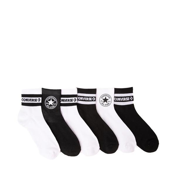 Womens Converse Quarter Socks 6 Pack - Black / White Product Image