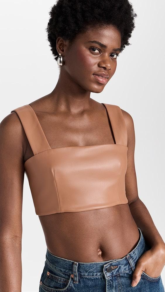 Susana Monaco Faux Leather Wide Strap Crop Top | Shopbop Product Image