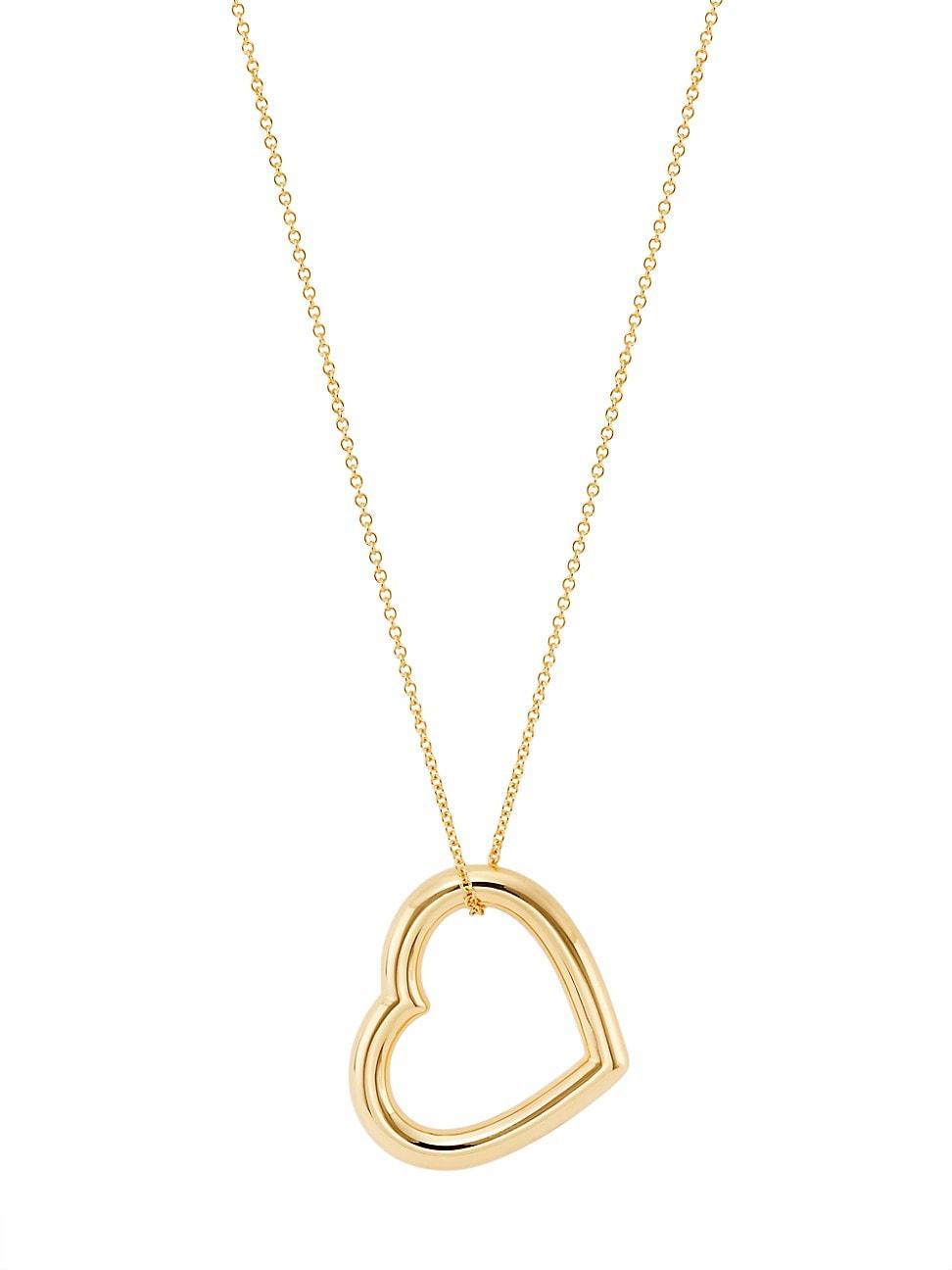 Womens 14K Yellow Gold Heart Pendant Necklace Product Image