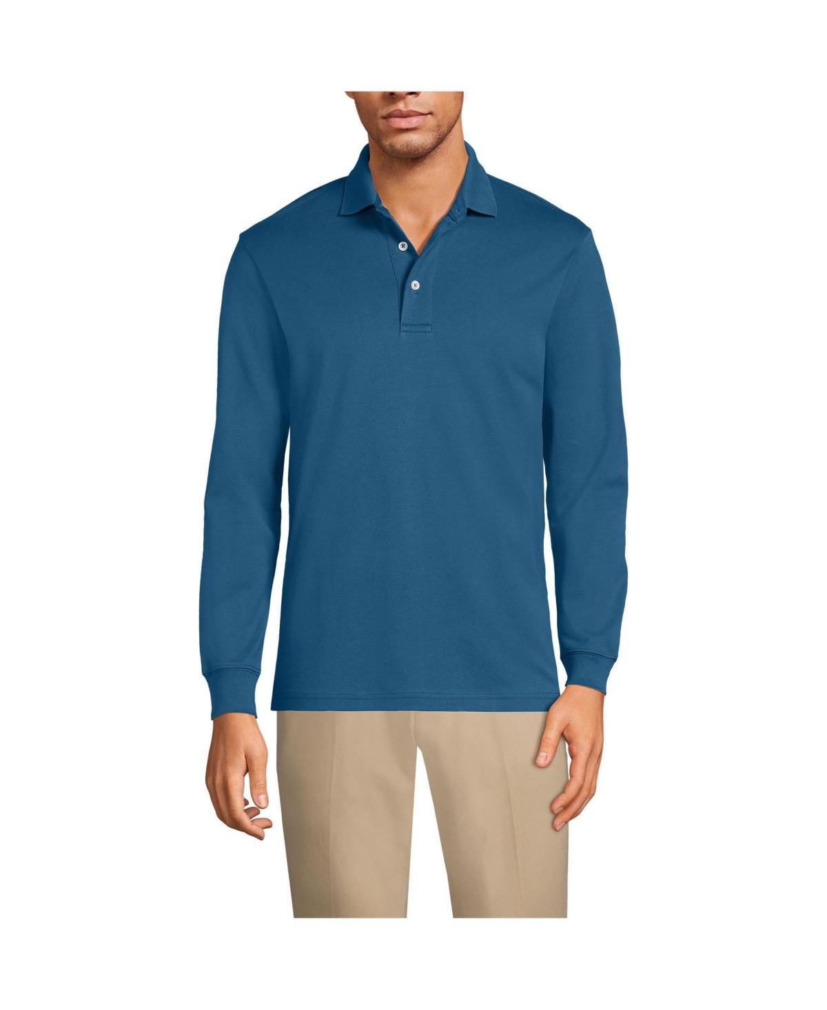 Big & Tall Lands End Classic-Fit Supima Interlock Polo, Mens Radiant Blue Product Image