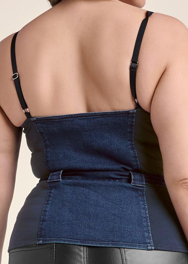 Denim Bustier Top  - Denim Multi Product Image