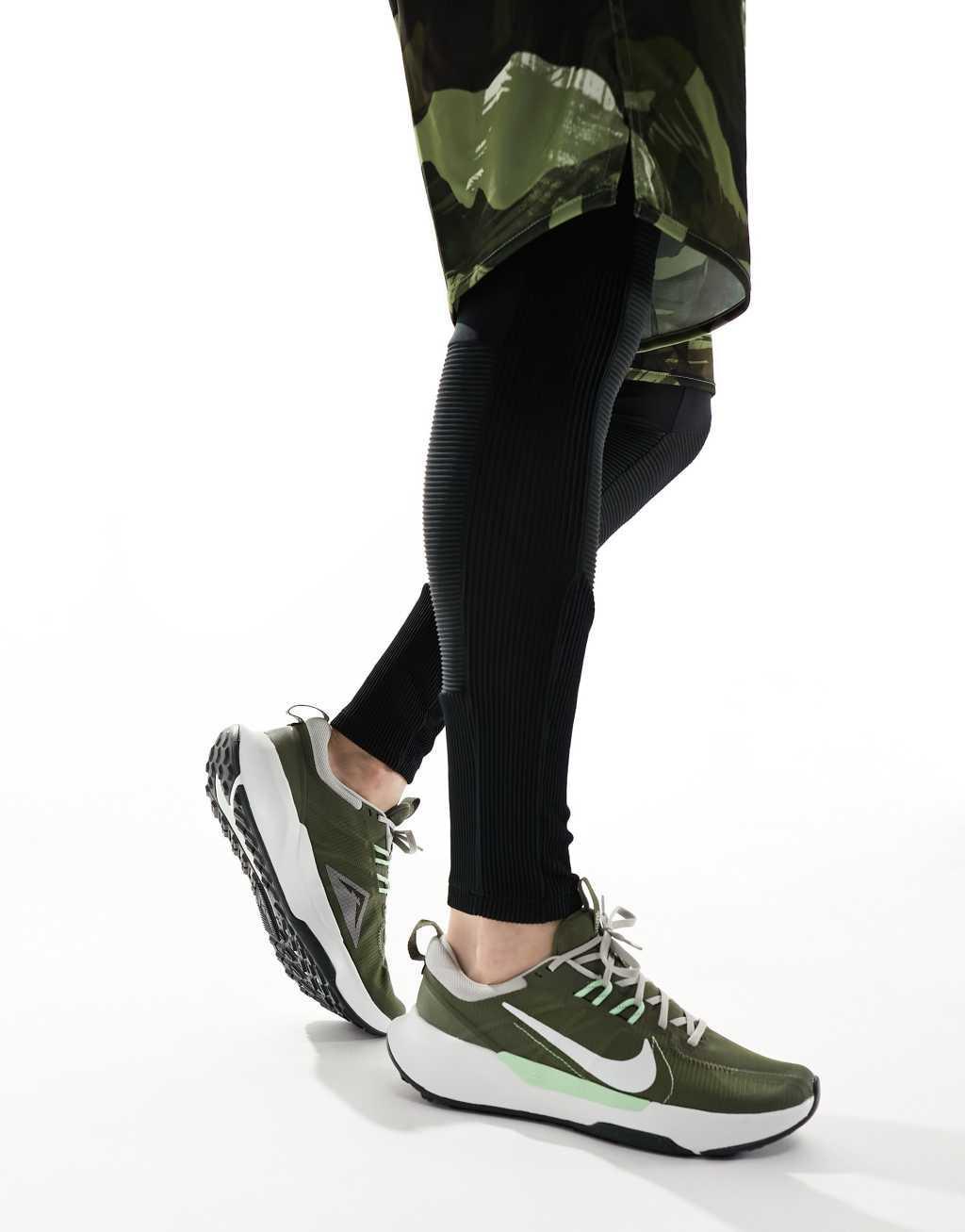 Nike Running Juniper Trail 2 sneakers in dark green and white Product Image