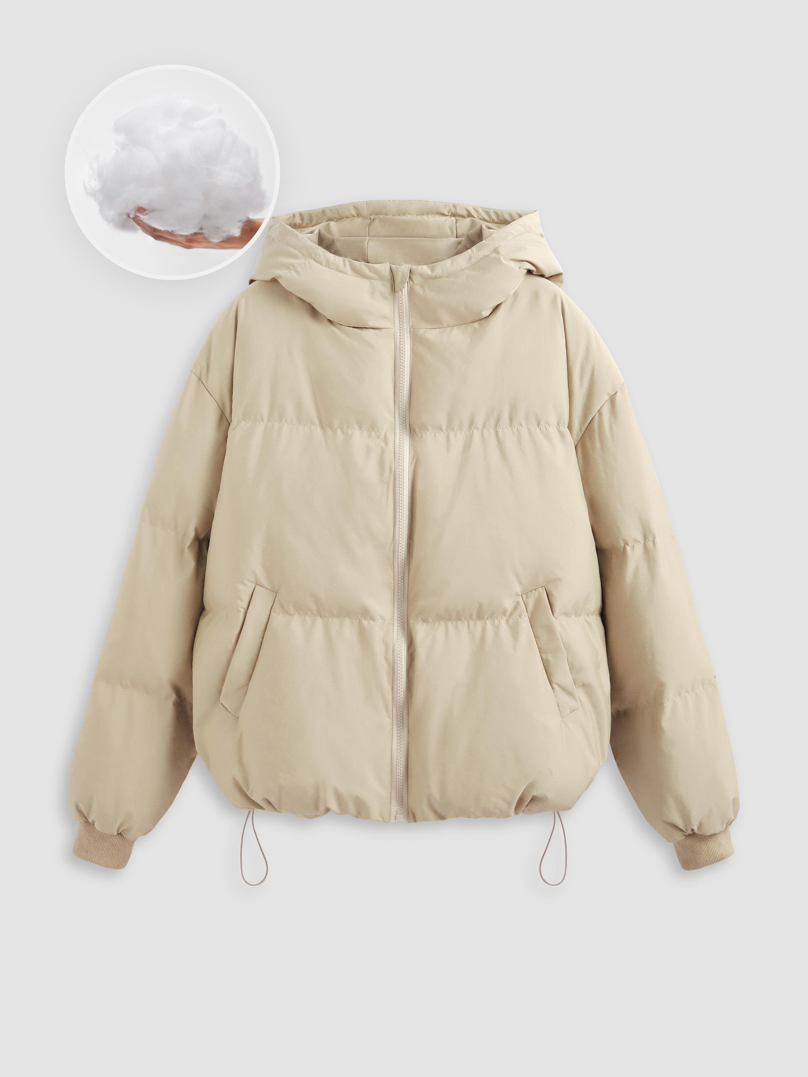 Solid Hooded Puffer Coat Product Image