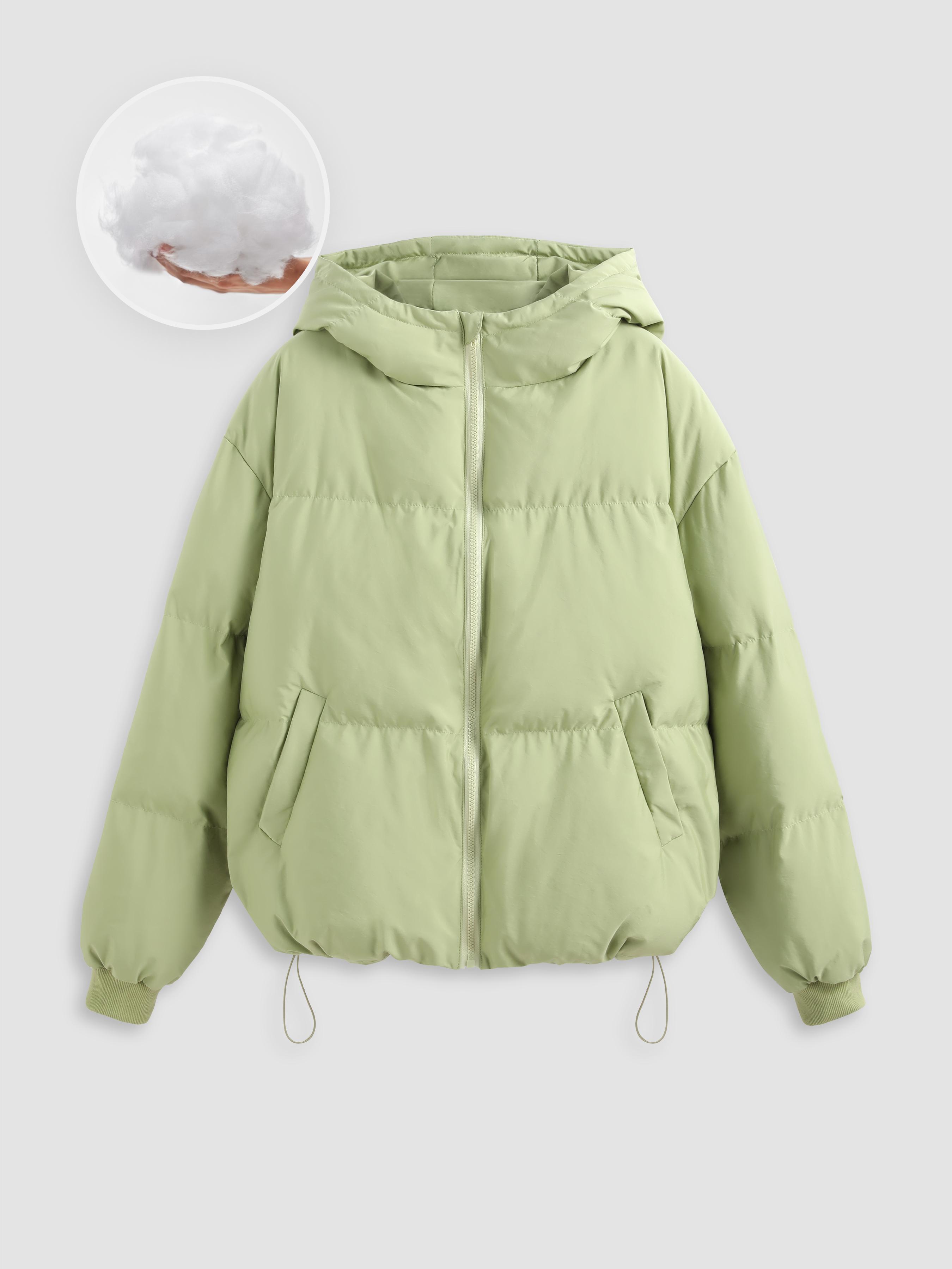 Solid Hooded Puffer Coat Product Image