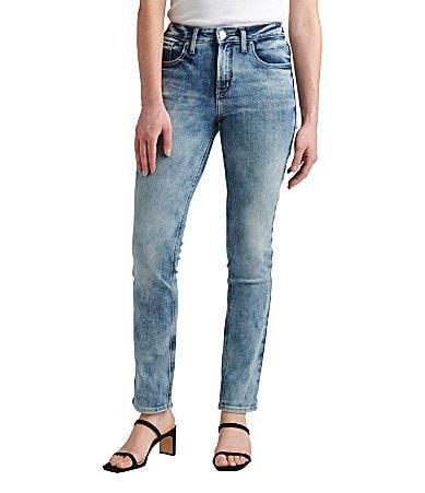 Silver Jeans Co. Avery Bleach Dye High Rise Straight Jeans Product Image